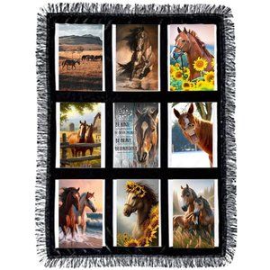 Horses Blanket 9 Custom Photo Throw Blanket